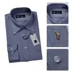 ralph lauren hommes createur chemises manche longue 2019U polo espagne cheval couleur gris